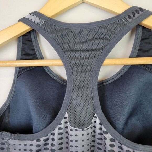 NIKE Dri-Fit Racerback Tank w/ Built-in Bra - Black/Gray (S) - Picture 7 of 13
